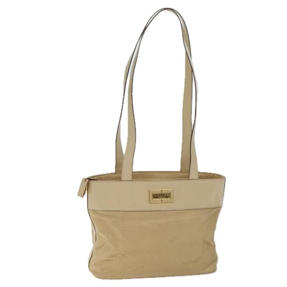 CELINE Shoulder Bag Canvas Beige - Picture 1 of 12